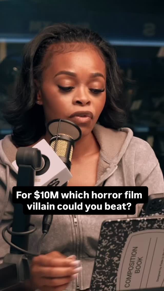Instagram post by @ginaviews for SiriusXM. Caption reads: For $10 million… which horror movie villain do you....
