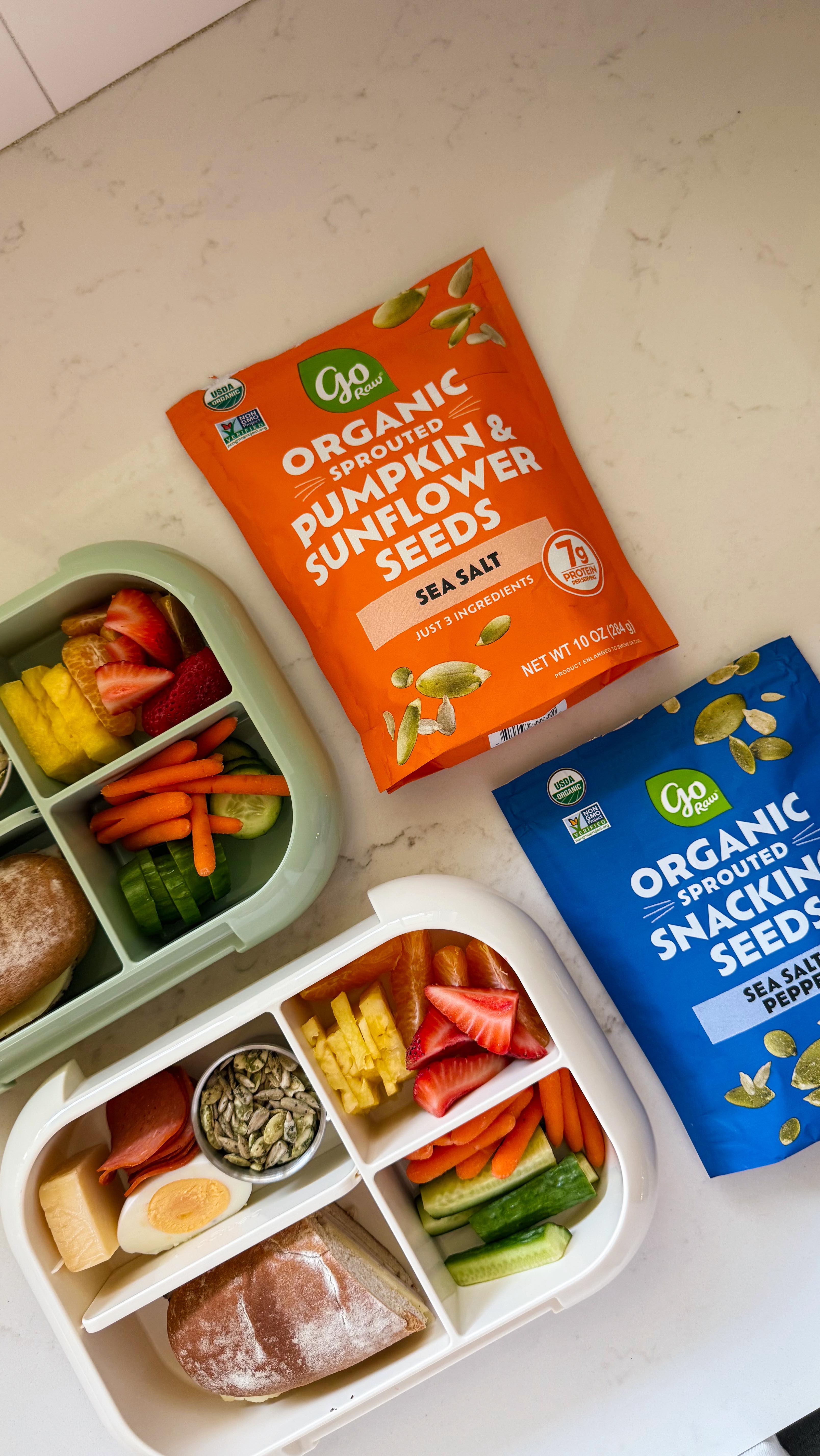 Instagram post by @ashleighbovard for Go Raw. Caption reads: Back-to-school lunches just got easier 🙌🏼 I’ve....