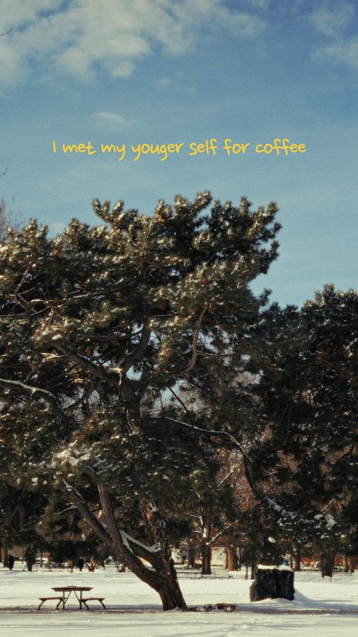 Instagram post by @justinwongjw for Epidemic Sound. Caption reads: Met my younger self for coffee today

Inspired....