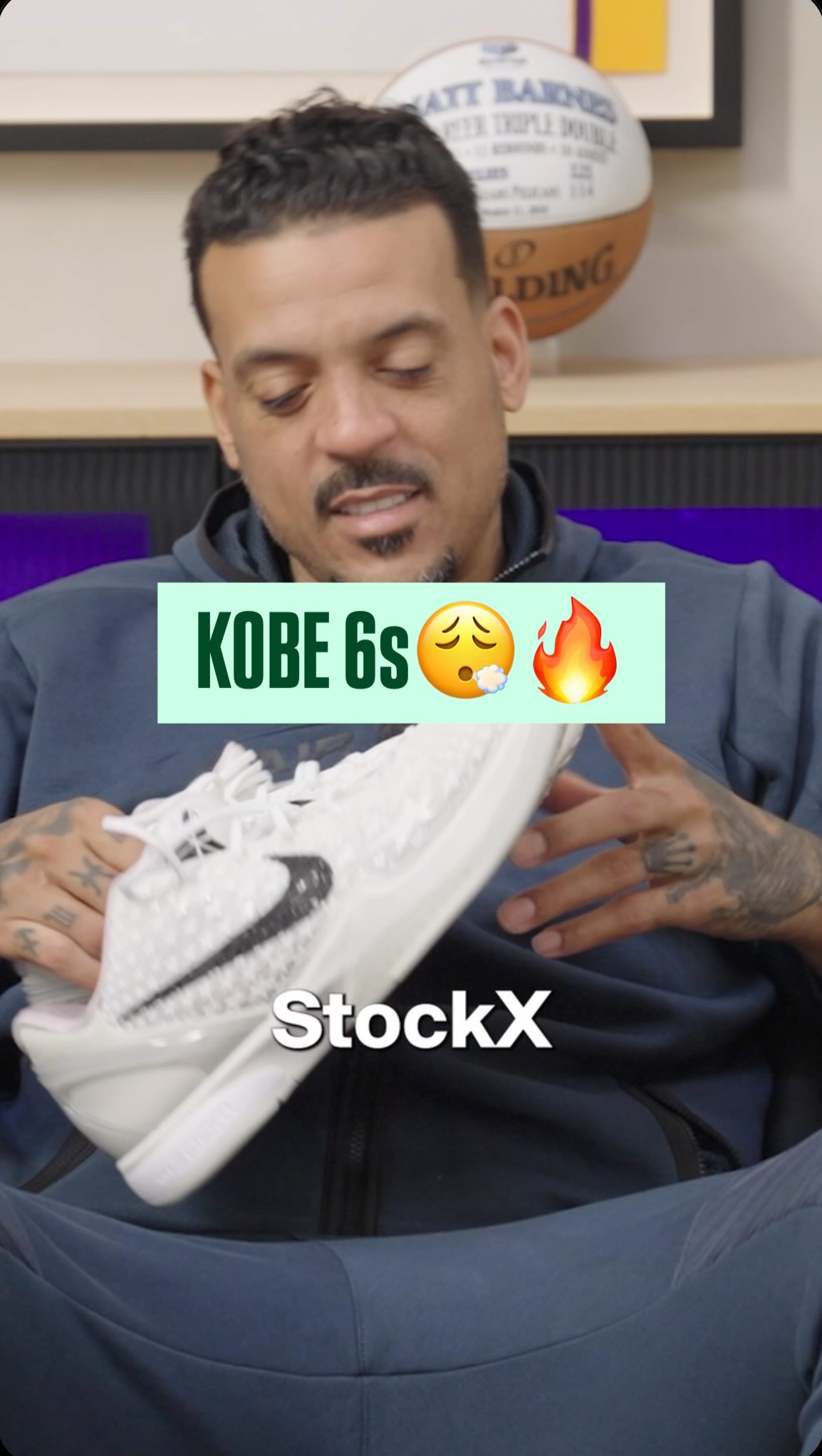 Instagram post by @matt_barnes9 for Stockx. Caption reads: Shoutout to @stockx for keeping the Barnes family....