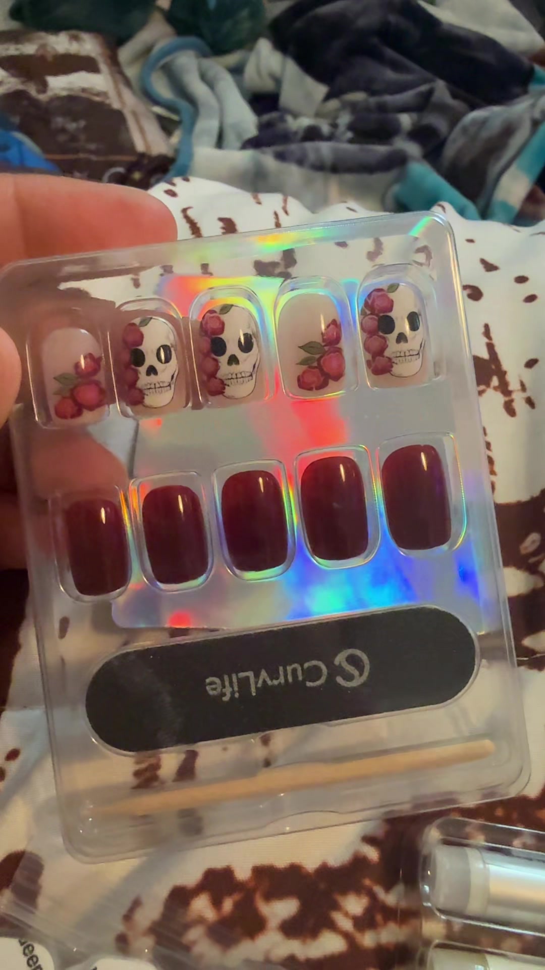 TikTok post by @joviprios93 for CurvLife_official. Caption reads: Cutest nails for Fall season!! Or any occasion....