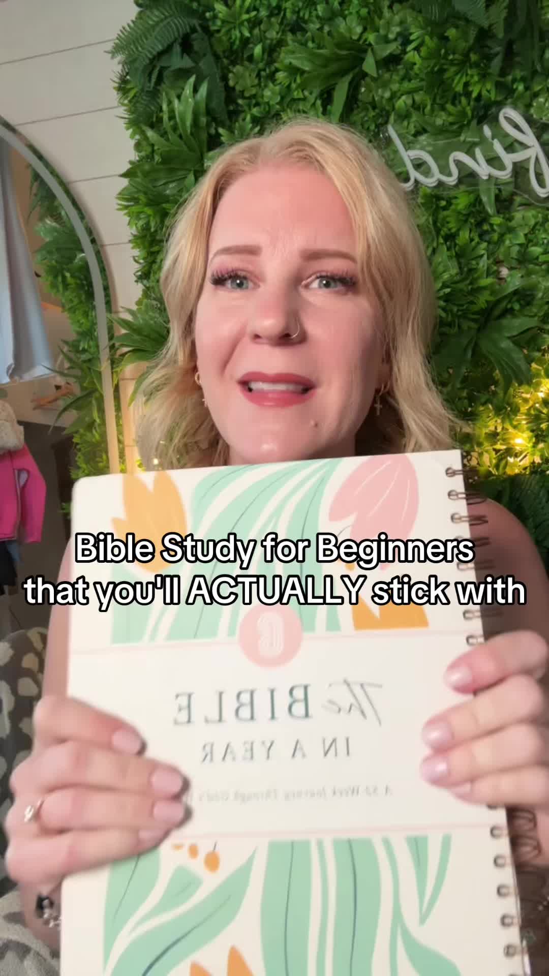 TikTok post by @britty.finds for Spiral Bible. Caption reads: [...] #beginnerbiblestudy #bibleinayear....