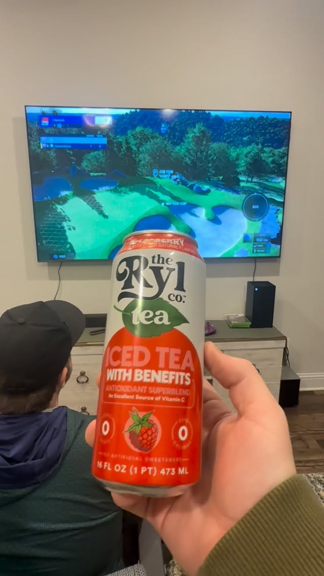 Instagram post by @jackson.hargis for Ryl Tea. Caption reads: 1v1 for the tea?? Who is going to win #ryltea....