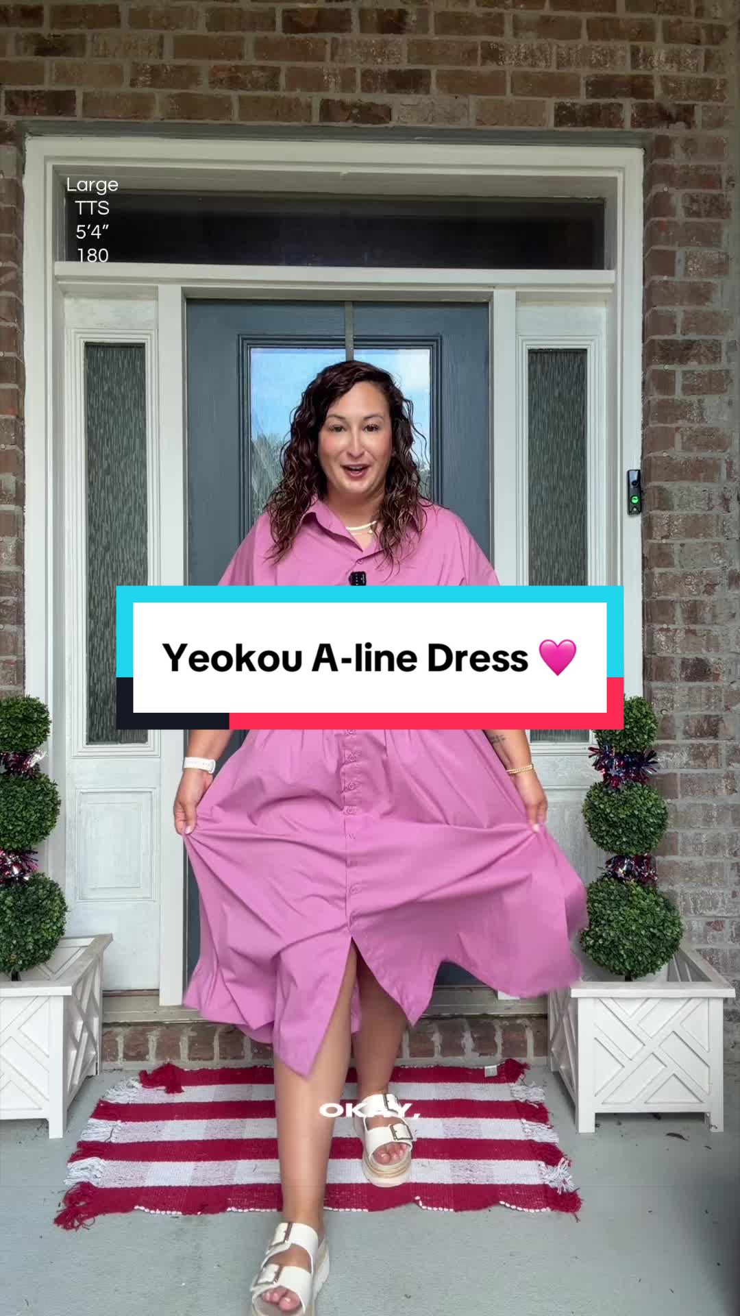 TikTok post by an influencer for Yeokou. Caption reads: This dress from @Yeokou is so pretty & flattering....
