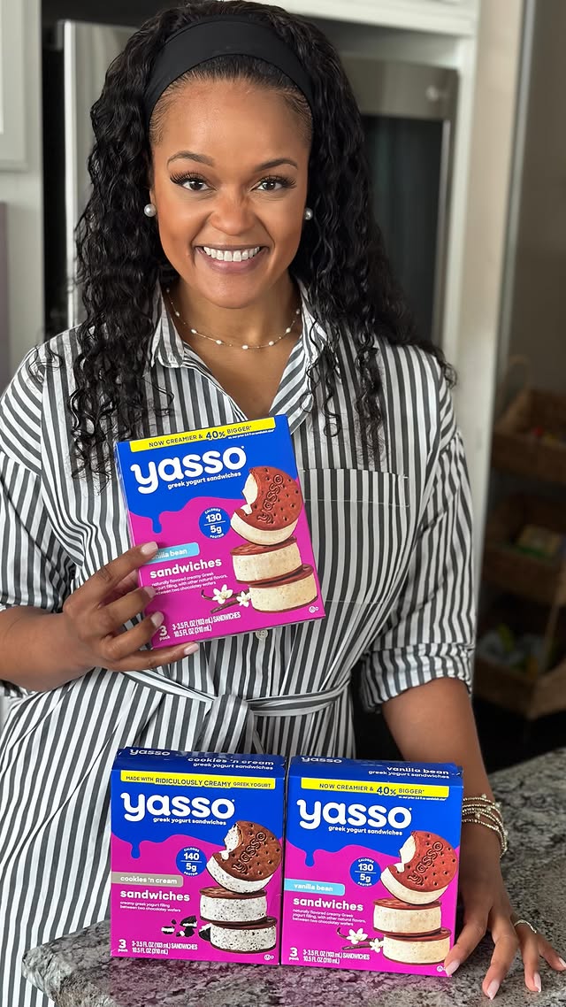 Instagram post by @the3boymom for Yasso. Caption reads: #WorkingWithYasso #YassoPartner🍦 Celebrating....