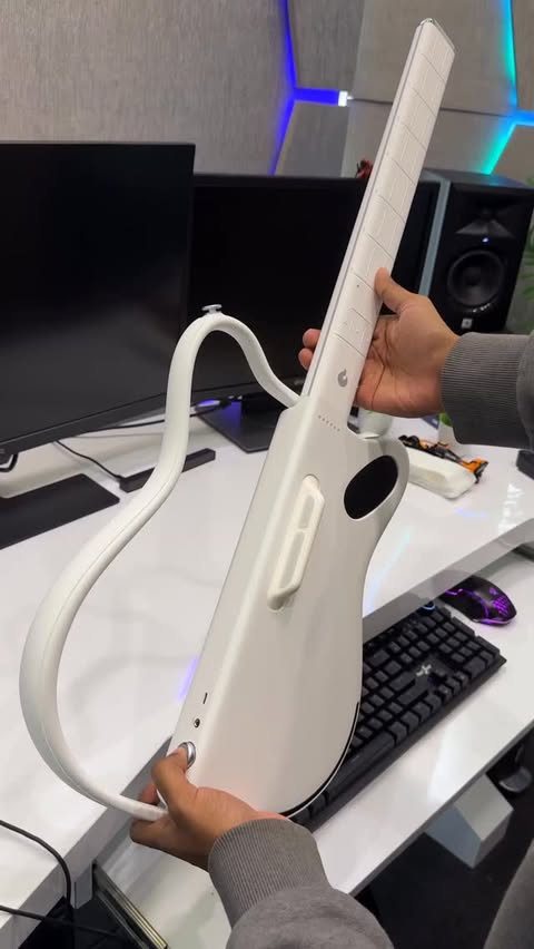 Instagram post by @dvmidi for LAVA MUSIC. Caption reads: Unboxing the future of guitars 
Say hello to the....