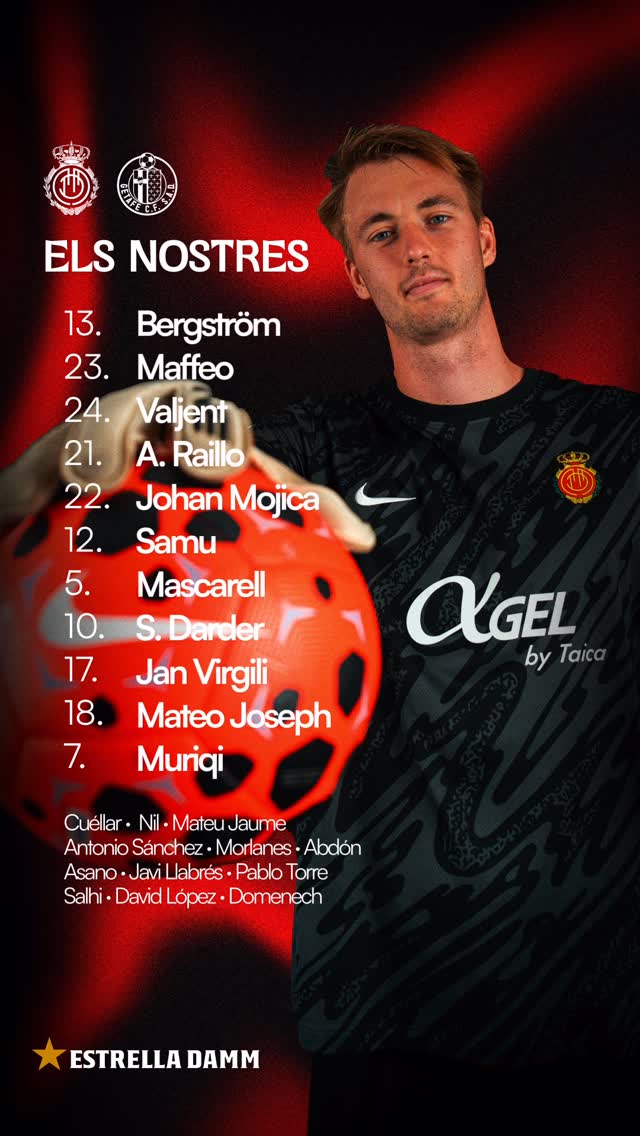 Instagram post by @rcdmallorcaoficial for Estrella Damm. Caption reads: 𝐗𝐈.