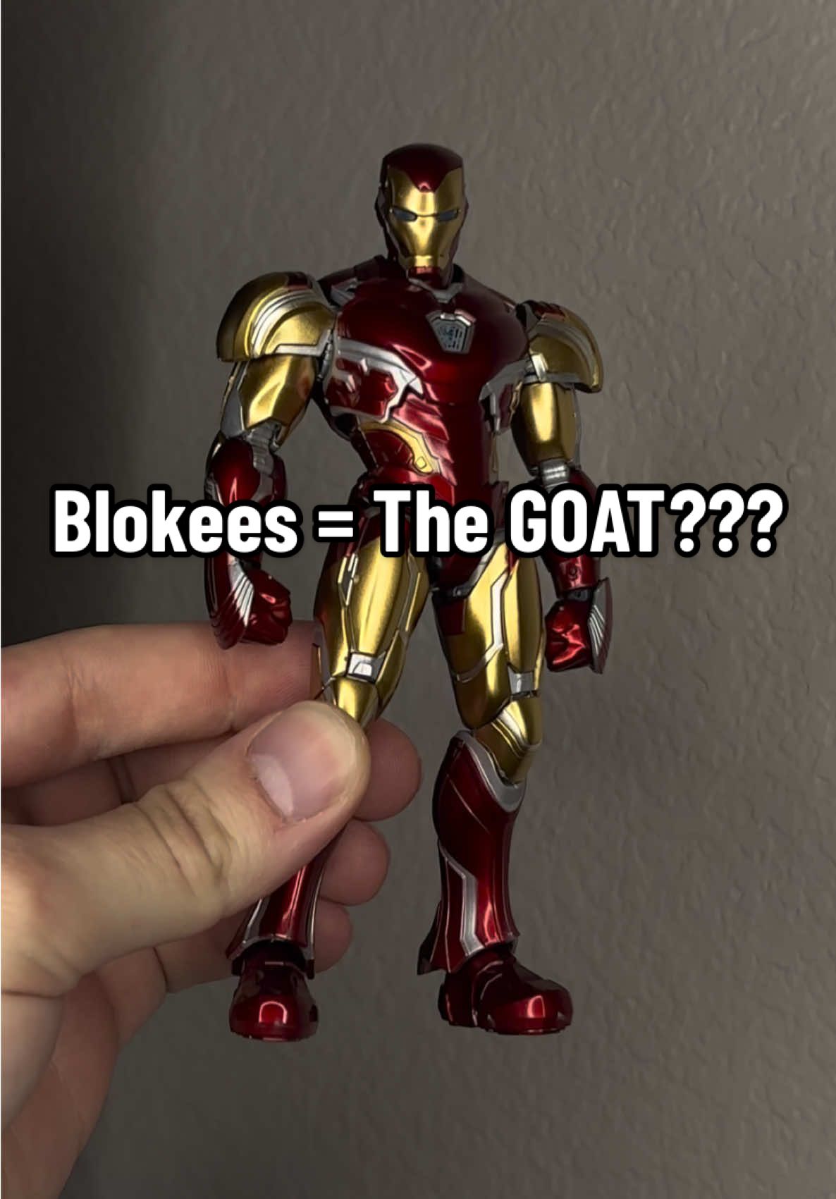 TikTok post by @peters_late_rent for Blokees. Caption reads: TODAY’S TOPIC: THE @blokees.official IRON MAN MK.....