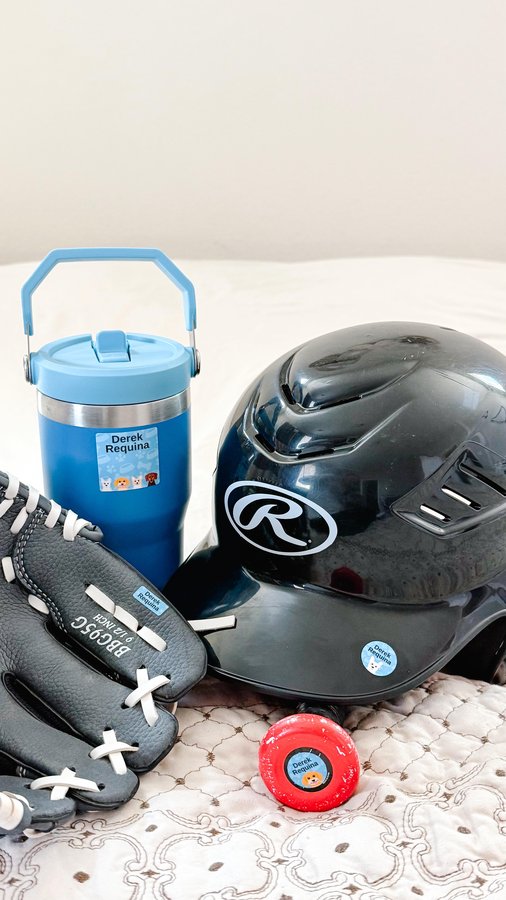 Instagram post by @_growinglittlehumans_ for Name Bubbles. Caption reads: Baseball season is here — and if you’re a sports....