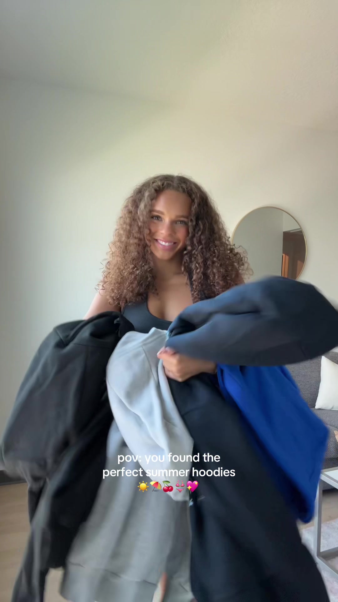 TikTok post by @cambreepres for In Print We Trust. Caption reads: [...] wear hoodies in 90° weather 🙂‍↔️ @In Print....