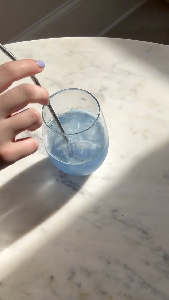 Instagram post by @lifeeofleeno for Ready To. Caption reads: your next sleepy girl mocktail 🍹🩵 ft.....