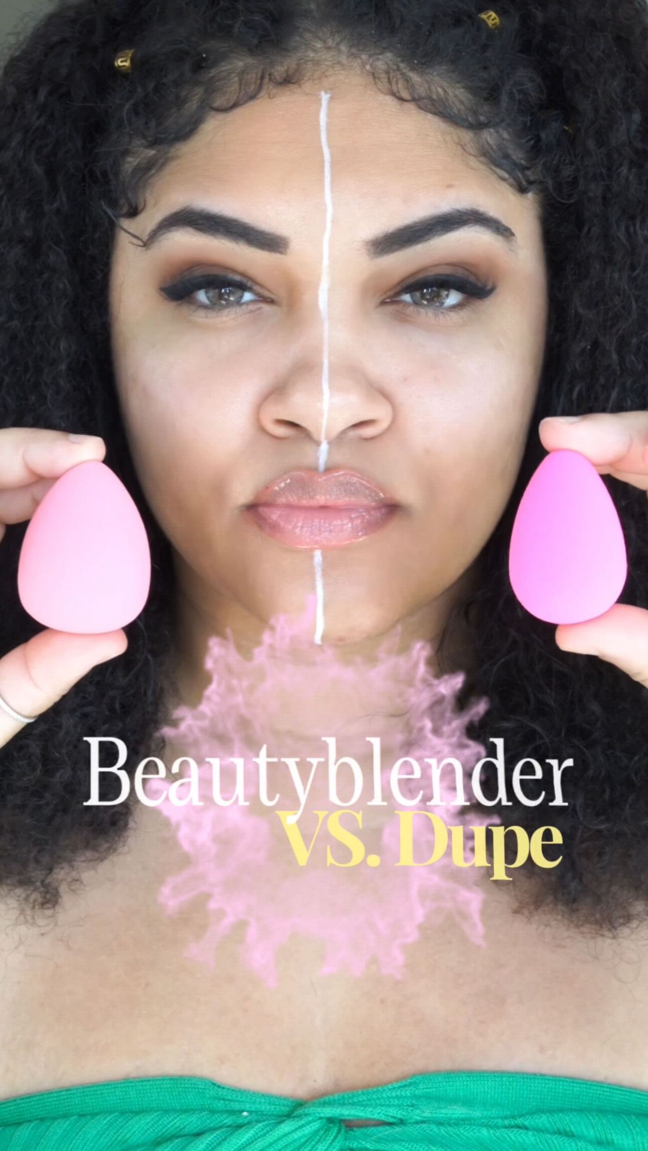 Instagram post by @lishaeubanks for Beautyblender. Caption reads: [...] nothing compares to the OG pink....