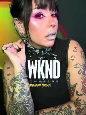 TikTok post by @christystarmua for WKND Chasers. Caption reads: The ULTIMATE @WKND Chasers Alt Baddie Set is BACK....