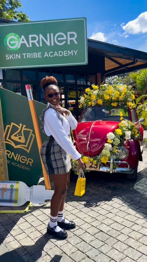 Instagram post by @miss_ann.e for Garnier East Africa. Caption reads: How I showed up for the @garnier_eastafrica....