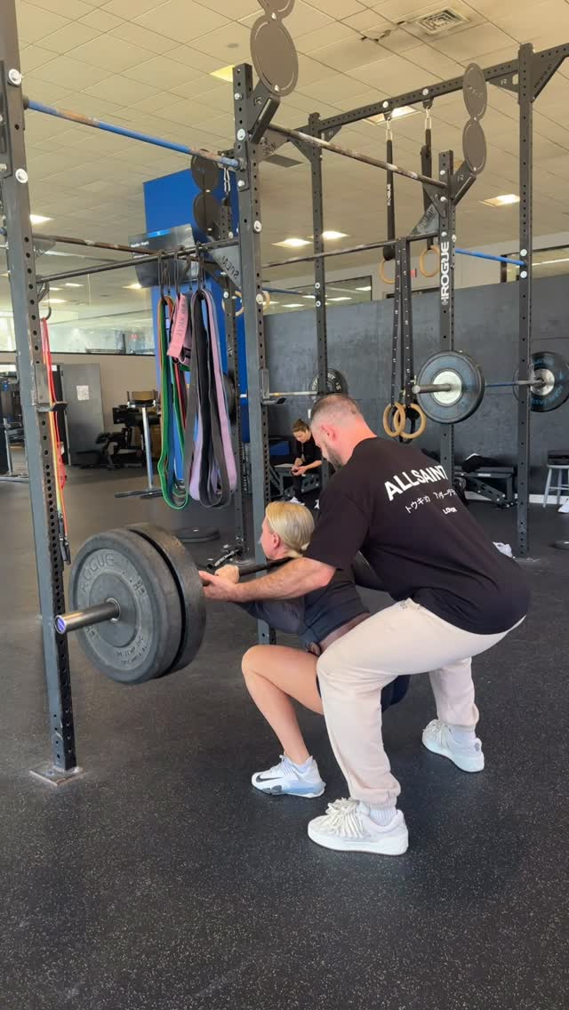 Instagram post by @christined.fit for ALLSAINTS. Caption reads: So proud of this woman, she needed all 125 lbs of....