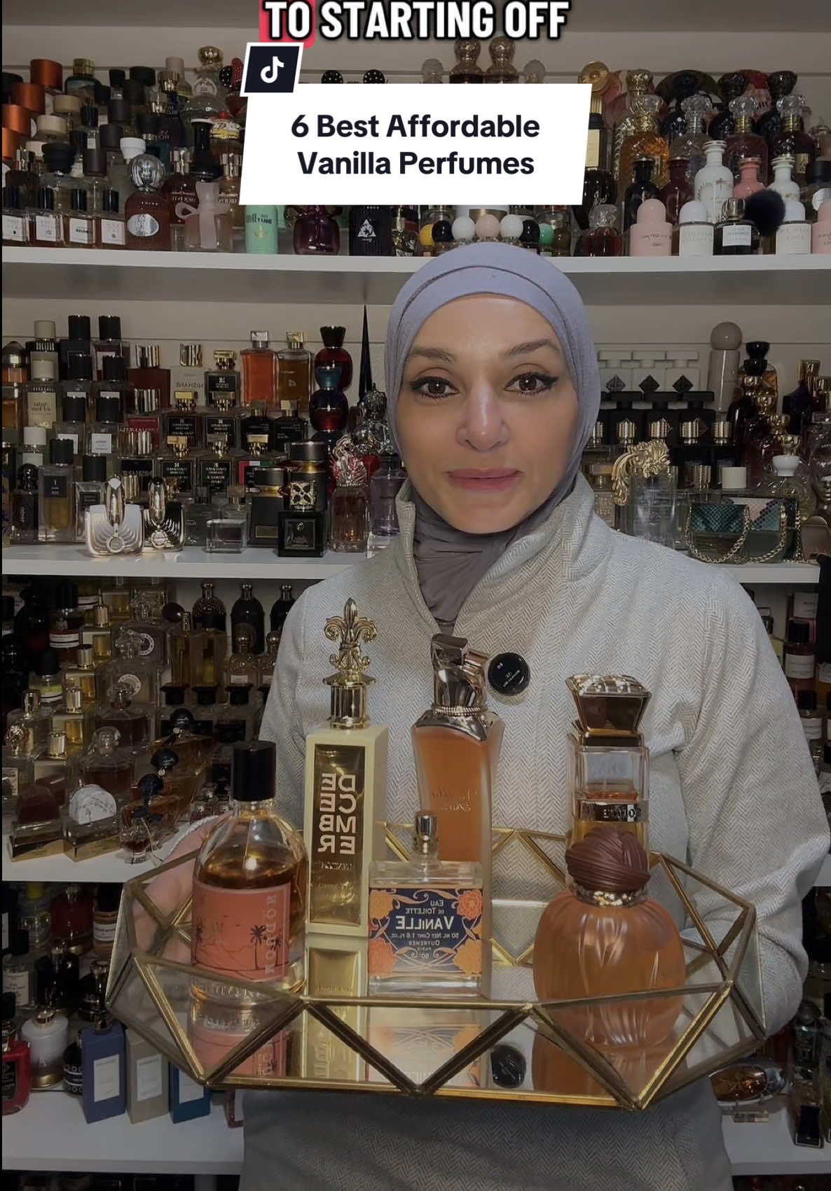 TikTok post by @inemanshome for Paris Corner Perfumes. Caption reads: The Best 6 Affordable Vanilla Fragrances in my....