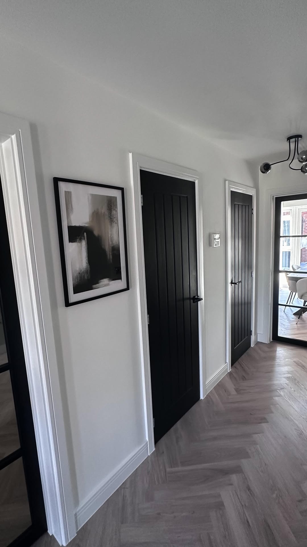 Instagram post by @themonomanor for Frenchic Paint. Caption reads: B L A C K  D O O R S 

Best thing we did was to....