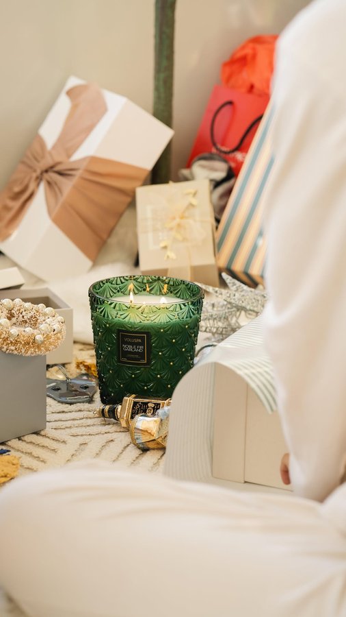 Instagram post by @morganmariejones for Voluspa. Caption reads: [...] me to pick up a few of my favorite....