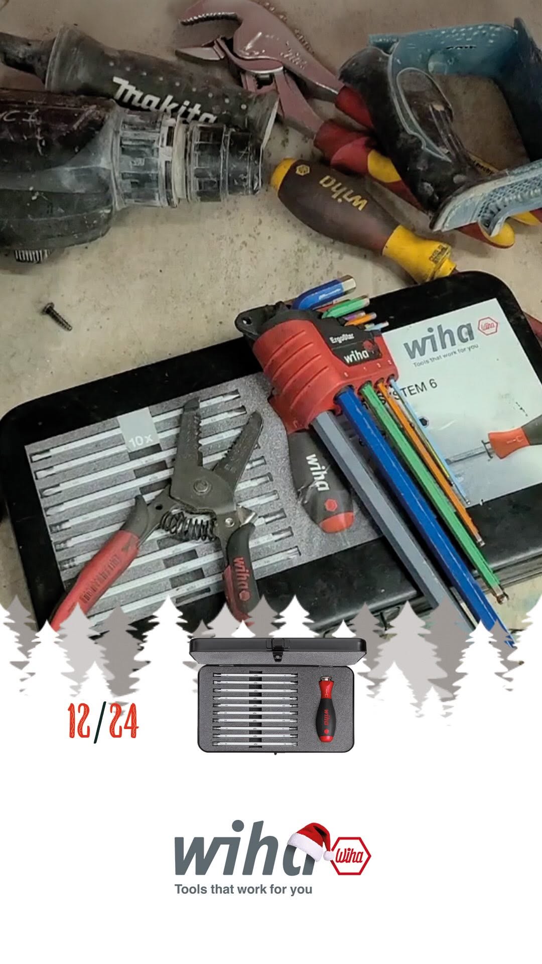 Instagram post by @deandohertygreaser for Wiha Tools. Caption reads: 🎄It’s Advent calendar time day 12 🤩! 
Today’s....