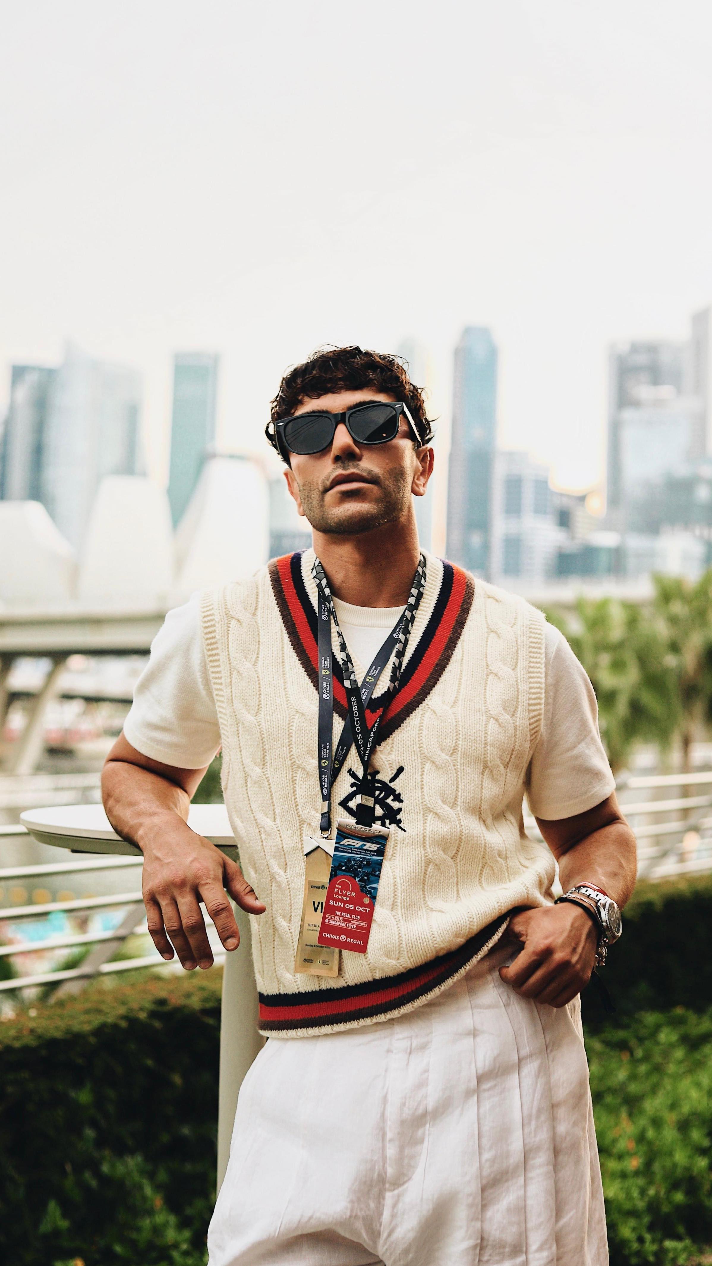 Instagram post by @twistedcurlz for Chivas Regal. Caption reads: [...] week discovering Singapore F1 with....