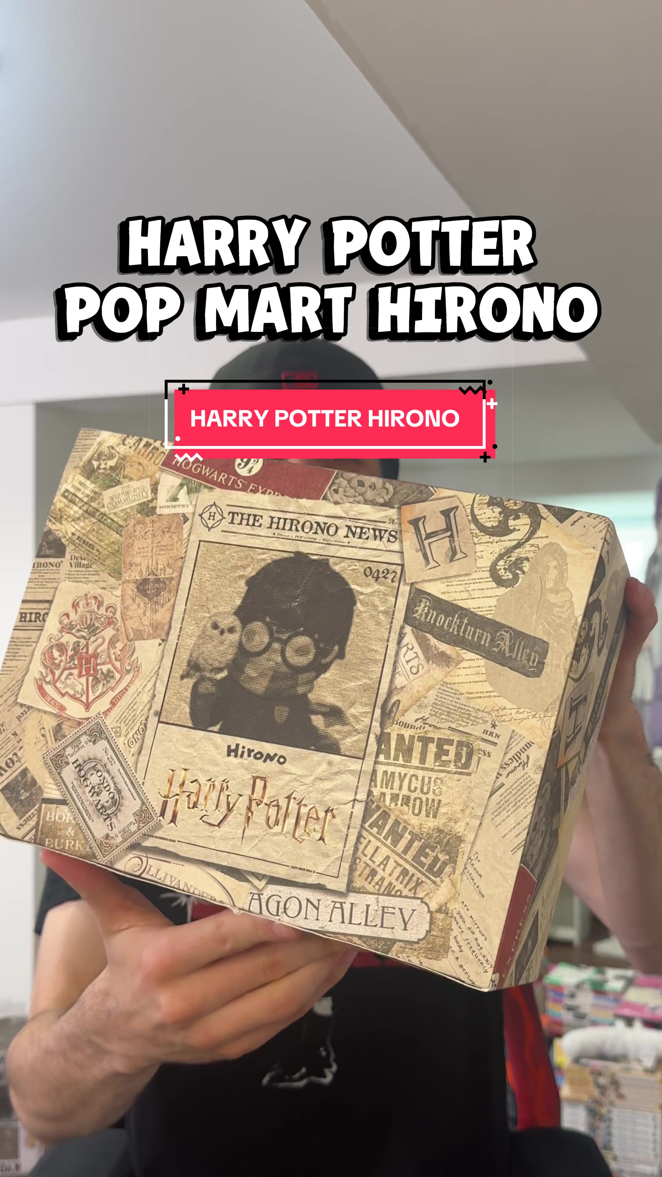 TikTok post by @paul.soles for POP MART US Localshop. Caption reads: HARRY POTTER X POP MART HIRONO FIGURES!....