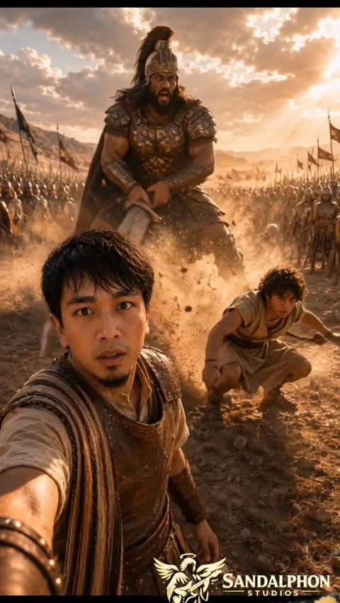 Instagram post by @zirziri_95 for Kling AI. Caption reads: 'Valley of Elah',ah DAVIDA leh GOLIATHA IN BEI LAI....