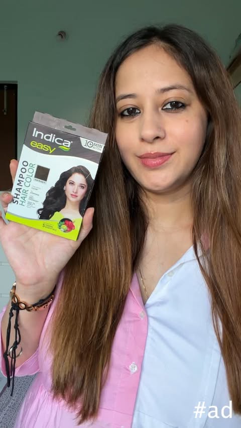 Instagram post by @mallikaasehgal for Indica Hair Color. Caption reads: [...] Color Shampoo, Easy Hair Color, Indica Hair....