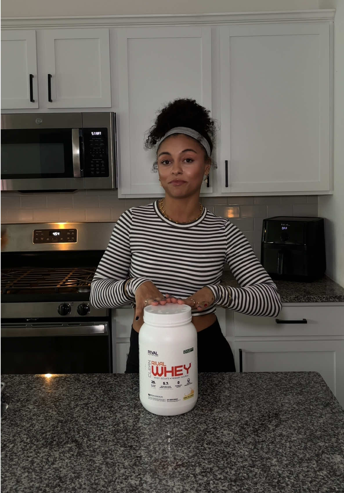 TikTok post by @rywiggs for Rival Nutrition. Caption reads: [...] #proteinpowder #rivalambassador....