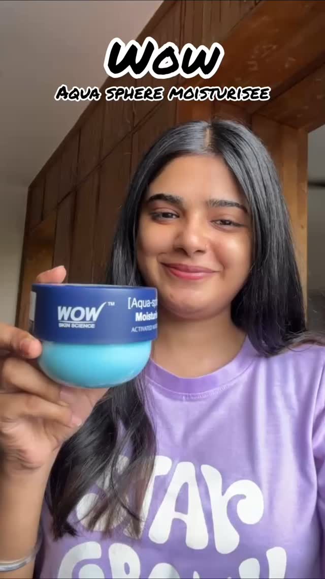 Instagram post by @yummy____foodie for WOW Skin Science India. Caption reads: Hydrate and glow with WOW aqua sphere....
