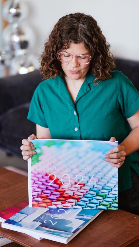 Instagram post by @corrieincolor for Shutterfly. Caption reads: [...] past year. All curated and kept in a....