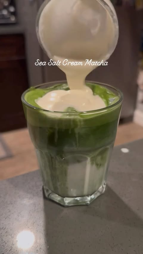 Instagram post by @matchawithkayla for Nioteas. Caption reads: sea salt cream matcha 🍵 

use code "MWK15"for a....