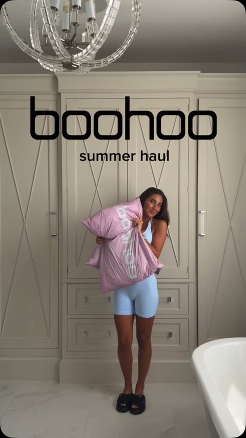 Instagram post by @bluntg for boohoo. Caption reads: @boohoo summer haul 🍉🐚🌺 so many gorgeous [...].