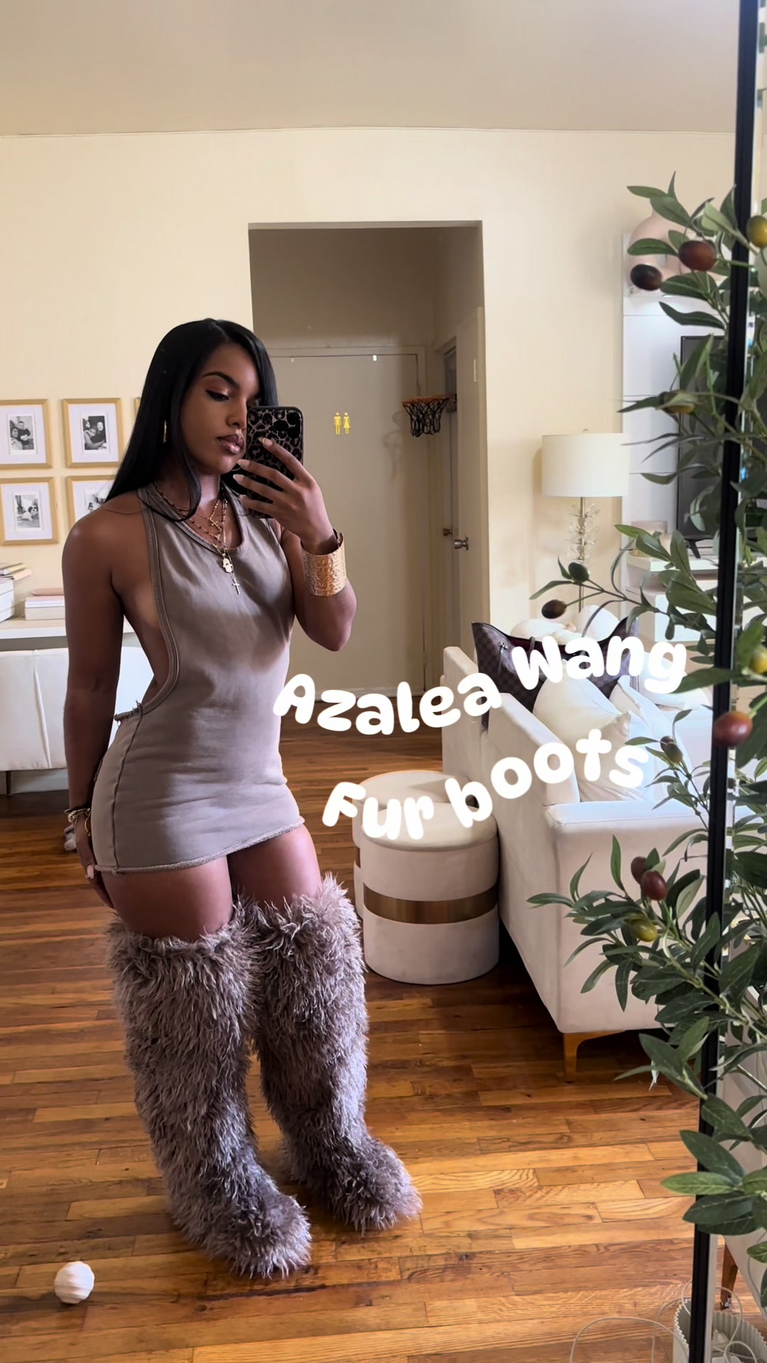 TikTok post by @yourfav_gisselle for AZALEA WANG. Caption reads: [...] cuteeee & comfy for this Fall 😩🤎 Azalea....