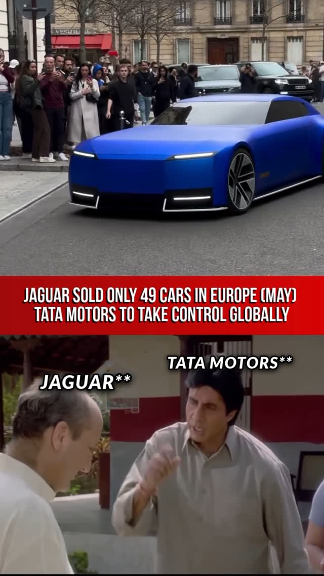 Instagram post by @autojournal_india for Jaguar. Caption reads: “अब JAGUAR को LANDROVER जैसे हीरा बना देंगे🔥TATA....