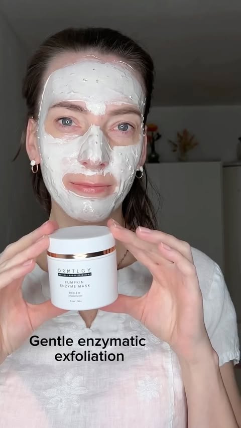 Instagram post by @olha_testerin for DRMTLGY. Caption reads: [...] real glow — no filters needed. @drmtlgy....