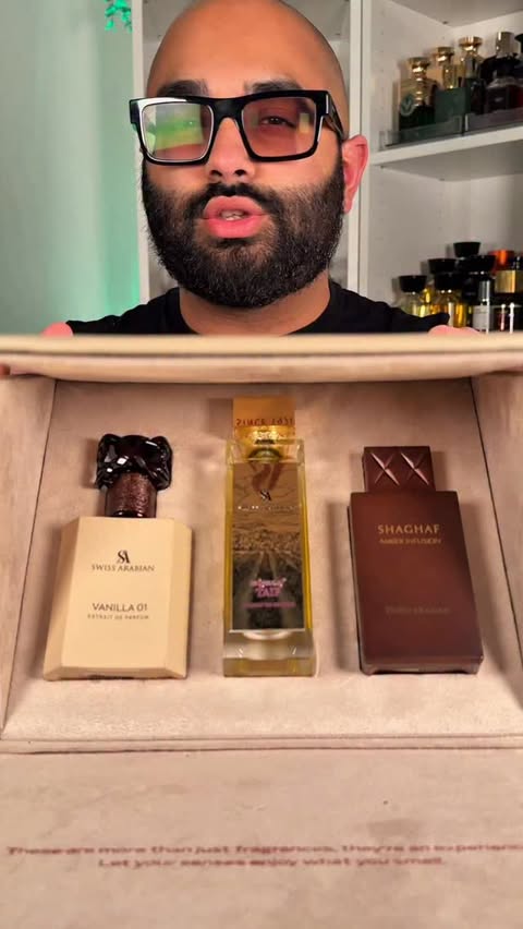 Instagram post by @rishi_j7 for Swiss Arabian. Caption reads: 3 new Swiss Arabian fragrances!

And yes you can....