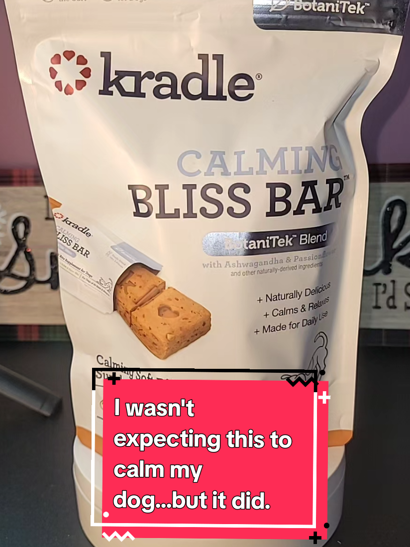 TikTok post by @ngo_big_deal for Kradle. Caption reads: [...] now and help your dog feel calm again.....