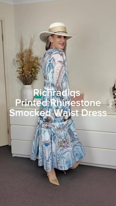 Instagram post by @silverstylewithdawn for Rich Radiqs. Caption reads: [...] Rhinestone Smocked Waist Dress from....