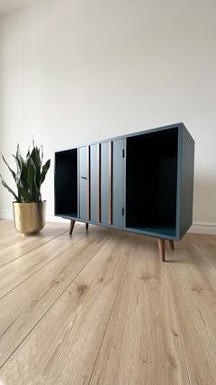 Instagram post by @salvagedbykscott for Fusion Mineral Paint. Caption reads: No “beautiful wood” was harmed in the making of....