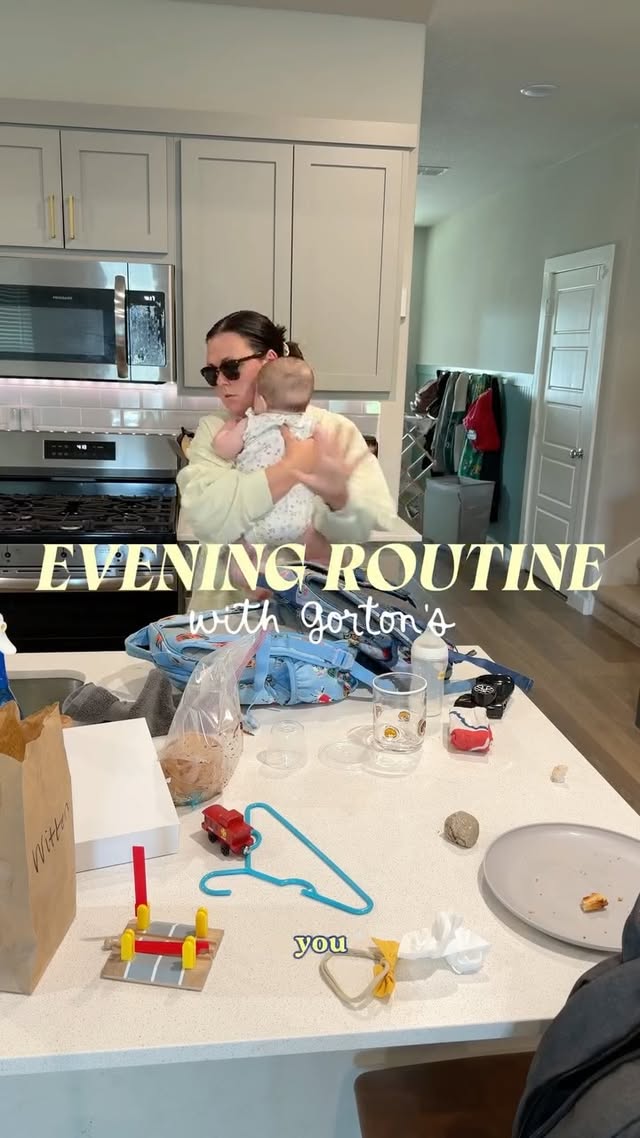 Instagram post by @laurynmc for Gorton's. Caption reads: [...] trying to simplify my evening routine!....