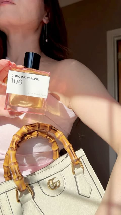 Instagram post by @fromsandyxo for Bon Parfumeur. Caption reads: Life’s better with roses🌹 Wearing @bonparfumeur....
