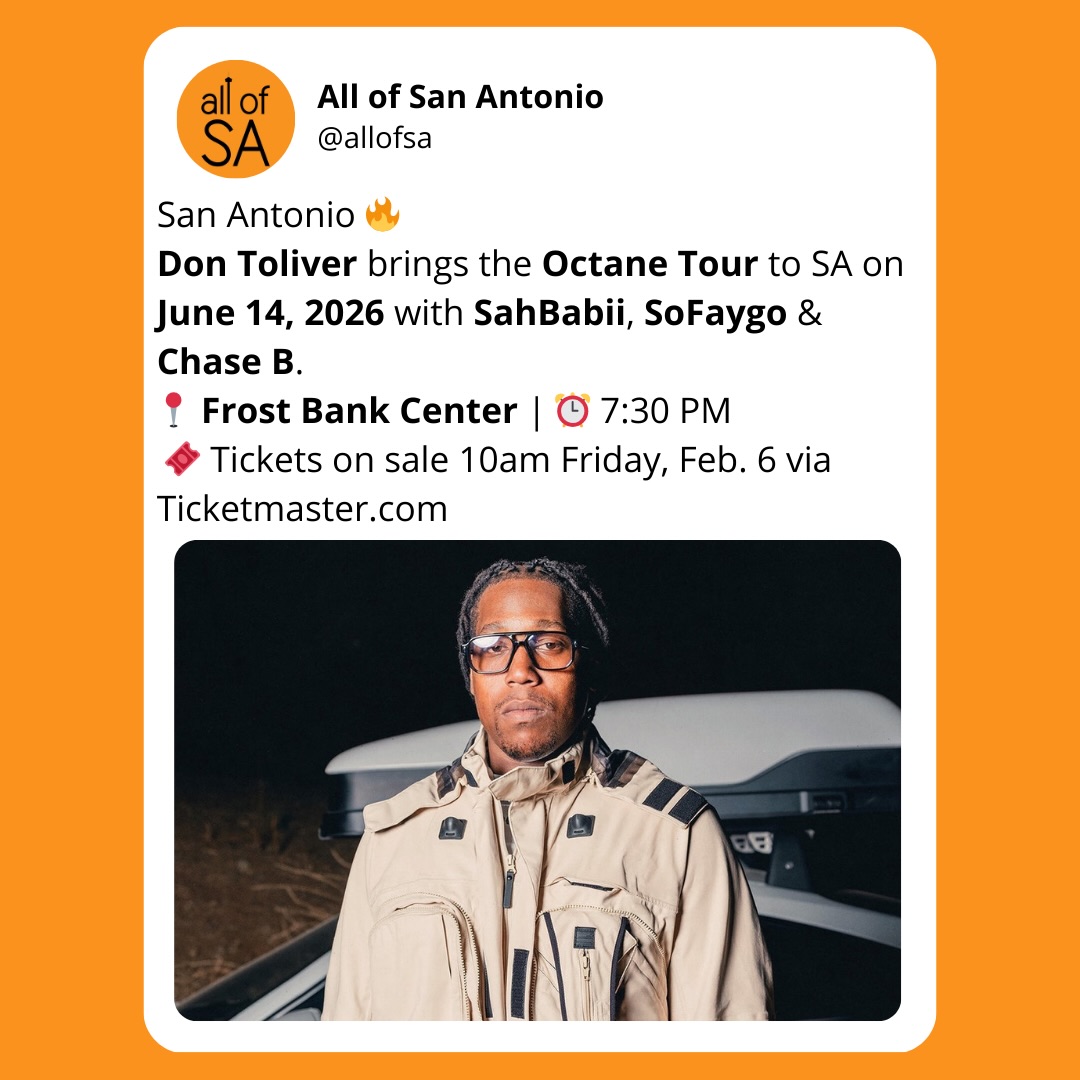 Instagram post by @allofsa for Live Nation. Caption reads: 🚀🔥 SAN ANTONIO, IT’S OCTANE TIME 🔥🚀....