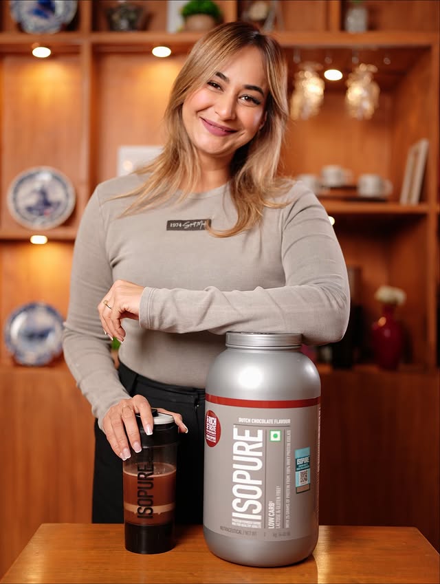 Instagram post by @pilotlaxmi for Isopure. Caption reads: Fueling my day, one shake at a time.
Sip, lift,....