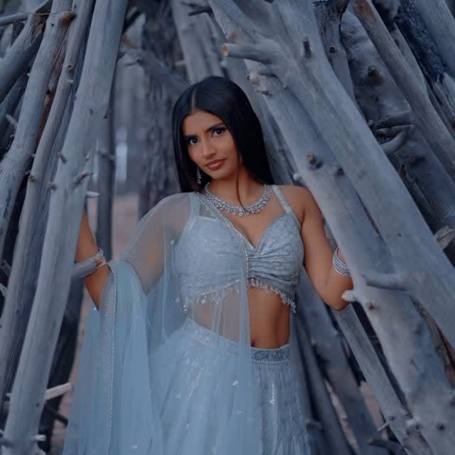 Instagram post by @kavyagor_ for LASHKARAA. Caption reads: @lashkaraa x @kavyagor_ x @element5films [...].