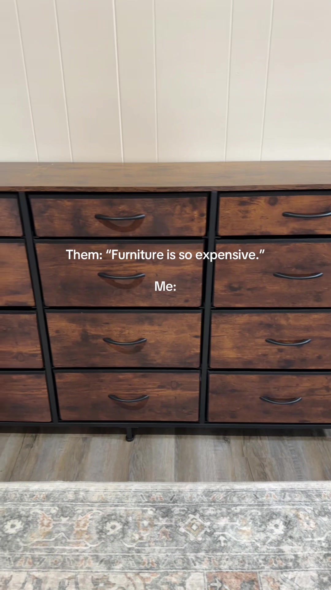 TikTok post by @971tiff for Raybee Furniture. Caption reads: [...] #12drawerdresser #bedroomdresser....