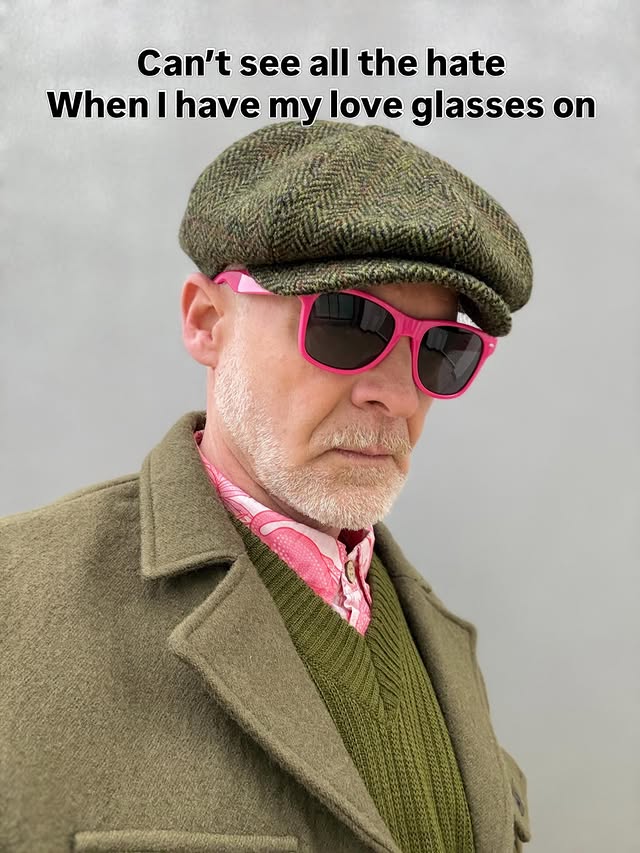 Instagram post by @von_klueber for Yiume. Caption reads: Can’t see all the hate When I have my love glasses....