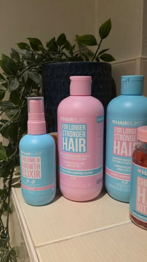 Instagram post by @thewoodwardsworld_ for Hairburst. Caption reads: Back in July I had my hair cut shorter, and....