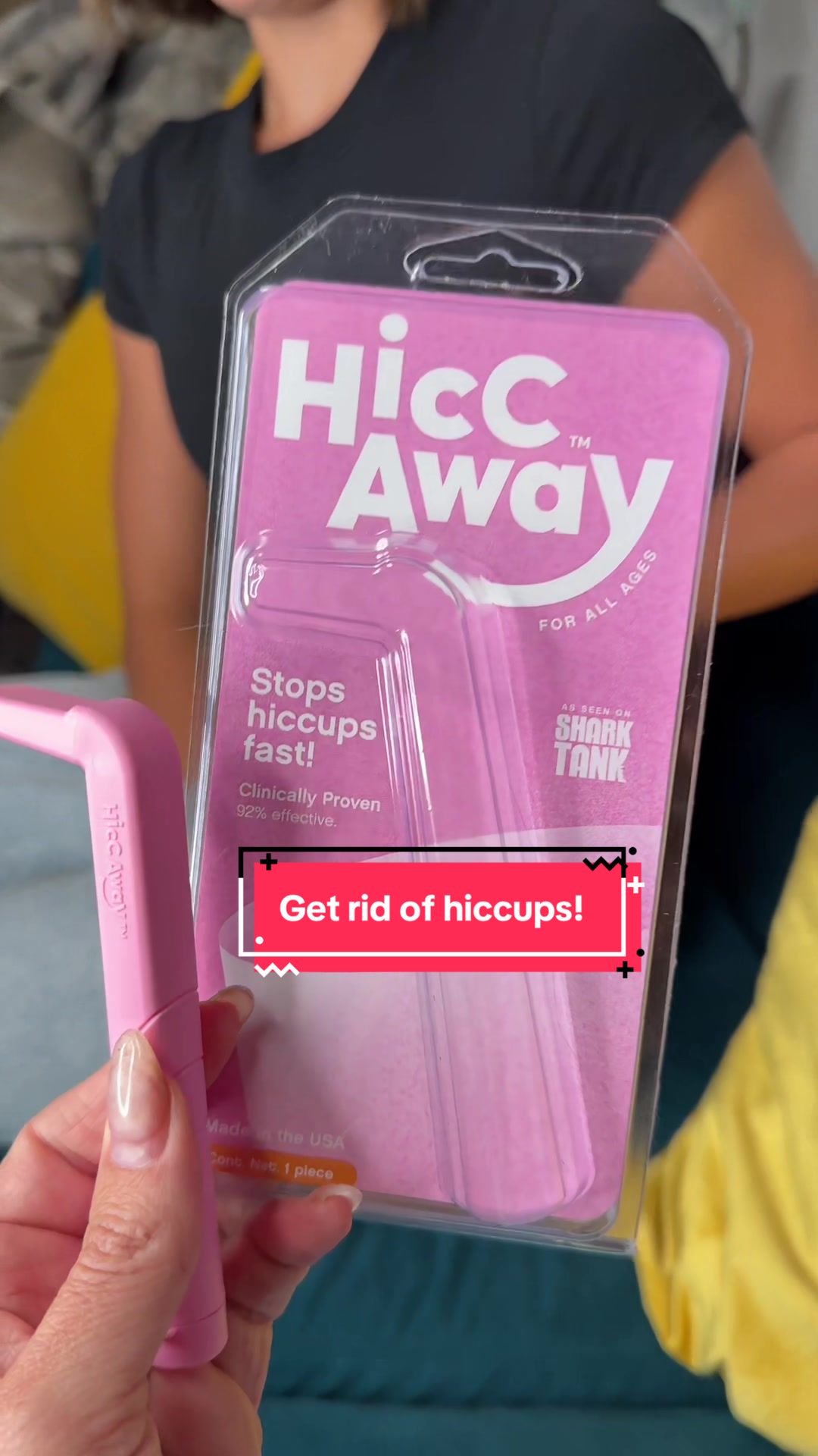 TikTok post by @glealahr for HiccAway. Caption reads: [...] #ViralProduct #MustHave #LifeHack @HiccAway....