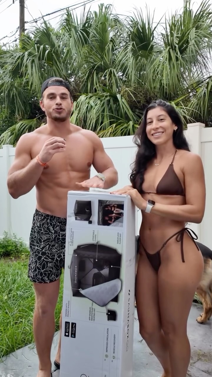 Instagram post by @_bradcleveland_ for SAUNABOX. Caption reads: We set up the SaunaBox SmartSteam so fast we....