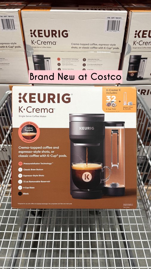 Instagram post by an influencer for Keurig. Caption reads: [...] at home with this new @keurig® K-Crema™....